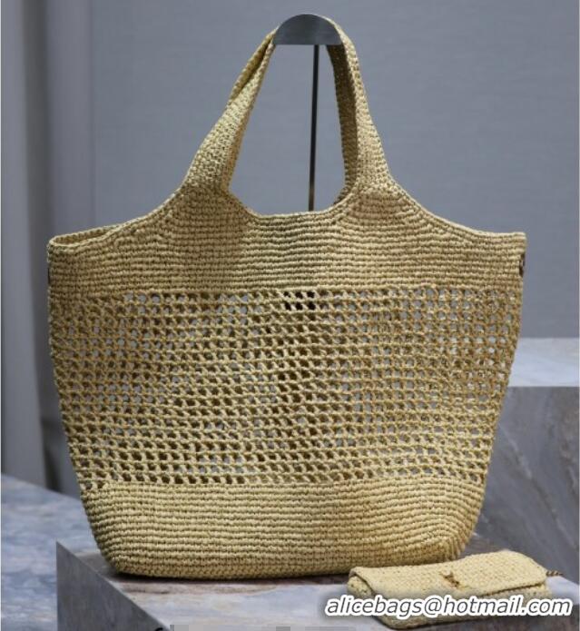 Grade Design Saint Laurent Icare Maxi Shopping Bag in Woven Raffia Straw 698651 Beige 2025