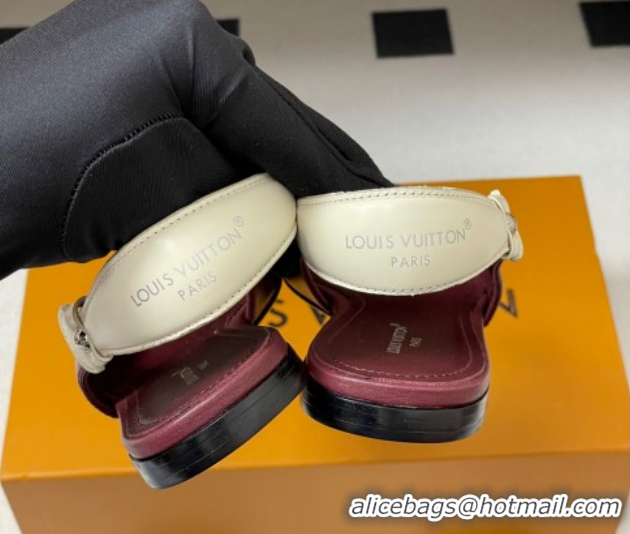 Luxury Louis Vuitton Legacy Slingback Ballerinas Flat in Leather Burgundy 1AHOCI 1022136