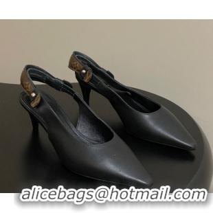 Luxury Cheap Louis Vuitton Legacy Slingback Pumps 6cm in Leather Black 1AHOCI 1022137