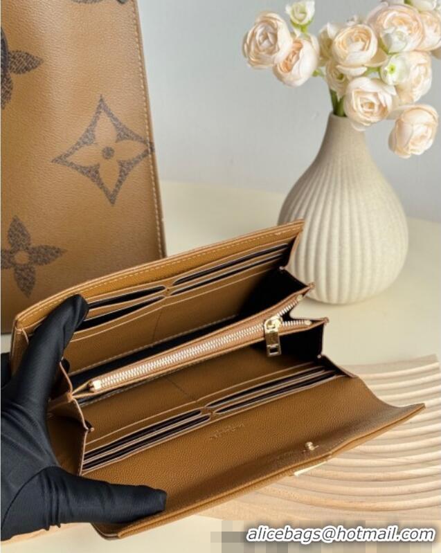 Most Popular Saint Laurent Envelope Flap Long Wallet in Grained Leather 437469 Brown 2025