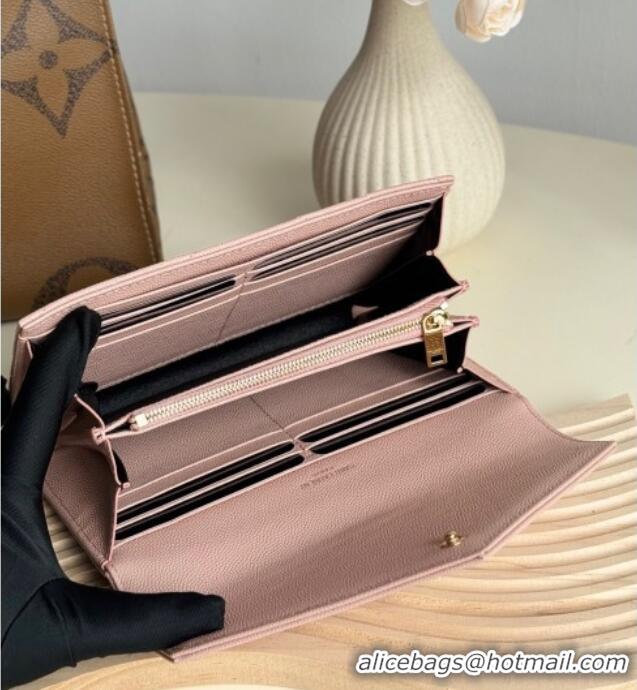 Low Cost Saint Laurent Envelope Flap Long Wallet in Grained Leather 437469 Light Pink 2025
