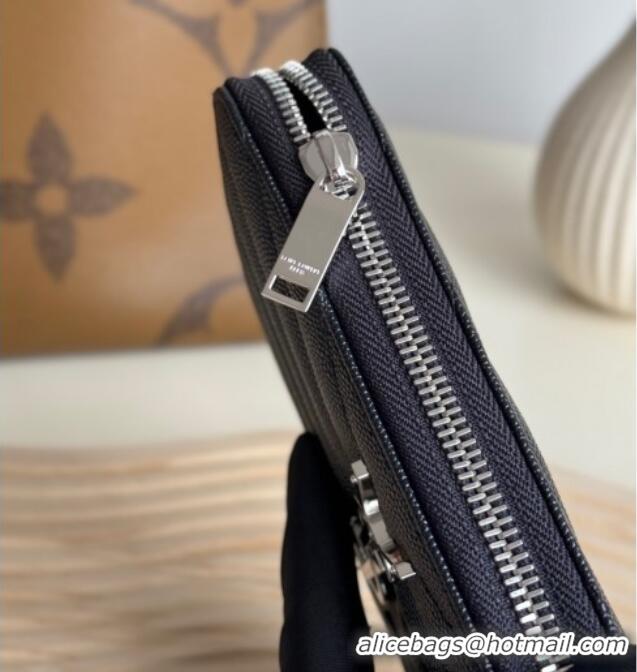 Discount Saint Laurent Cassandre Matelasse Zip Around Wallet in Grained Leather 358094 Black/Silver 2025