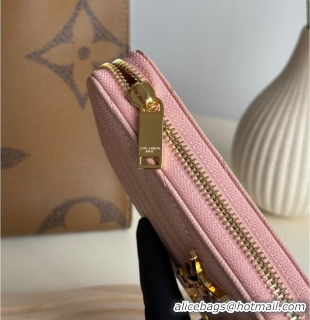 Promotional Saint Laurent Cassandre Matelasse Zip Around Wallet in Grained Leather 358094 Light Pink 2025