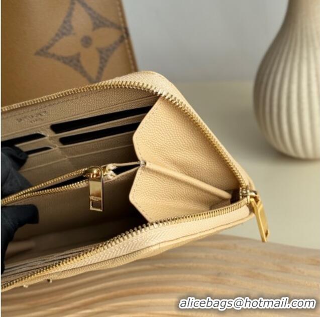 Trendy Design Saint Laurent Cassandre Matelasse Zip Around Wallet in Grained Leather 358094 Beige 2025