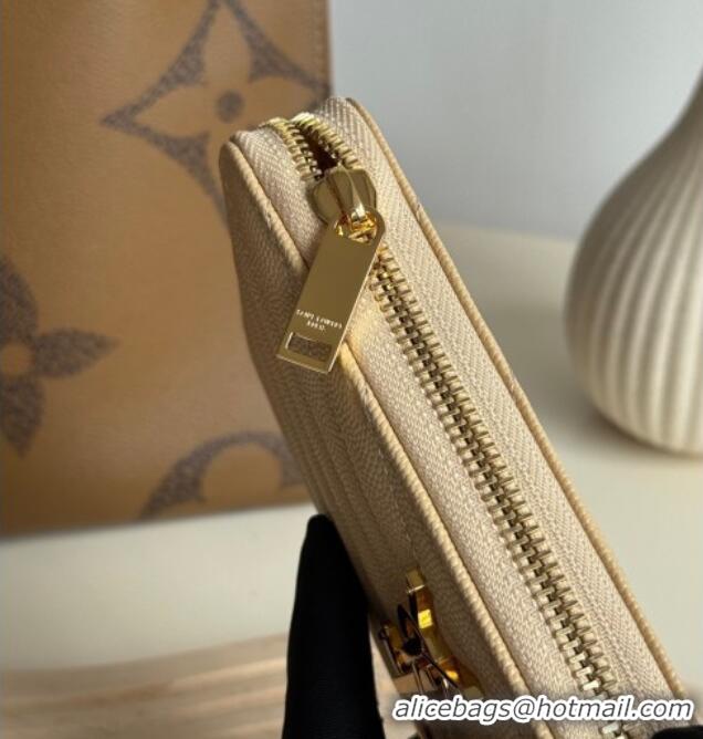 Trendy Design Saint Laurent Cassandre Matelasse Zip Around Wallet in Grained Leather 358094 Beige 2025