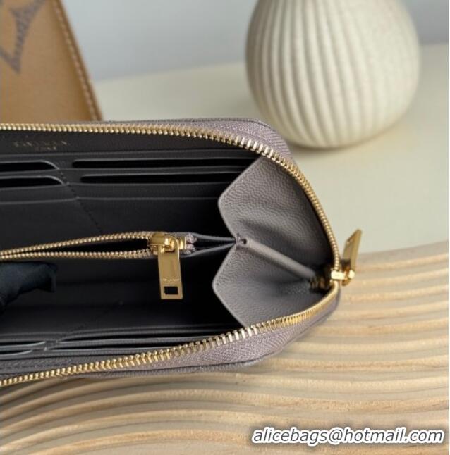 Inexpensive Saint Laurent Cassandre Matelasse Zip Around Wallet in Grained Leather 358094 Grey 2025