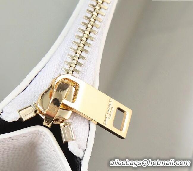 Buy Grade Saint Laurent Cassandre Matelasse Zip Around Wallet in Grained Leather 358094 White 2025