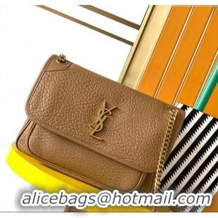 Well Crafted Saint Laurent Medium Niki Bag in Elephant-Grained Lambskin 633178 Caramel Brown 2025