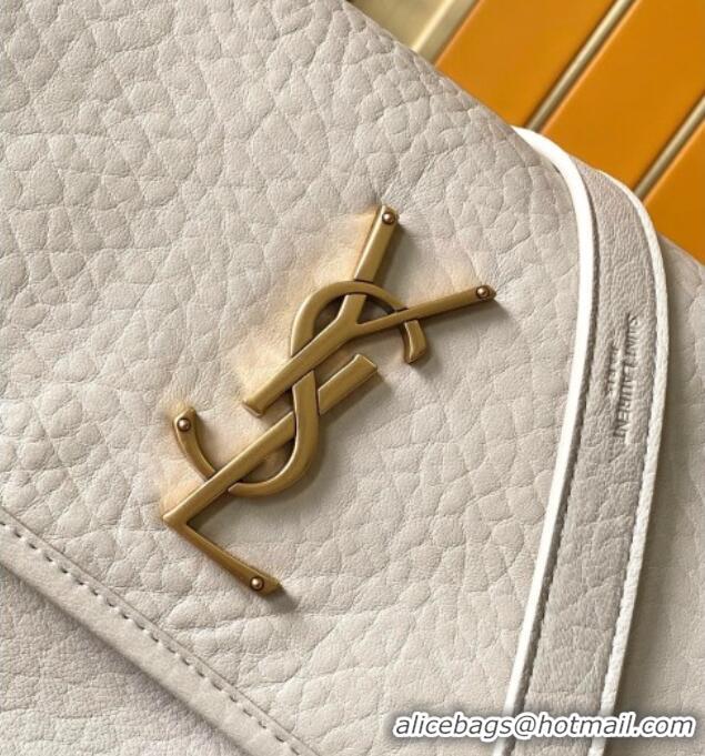 Famous Brand Saint Laurent Medium Niki Bag in Elephant-Grained Lambskin 633178 White 2025