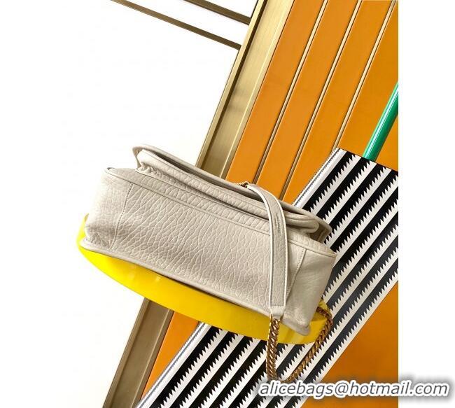 Famous Brand Saint Laurent Medium Niki Bag in Elephant-Grained Lambskin 633178 White 2025