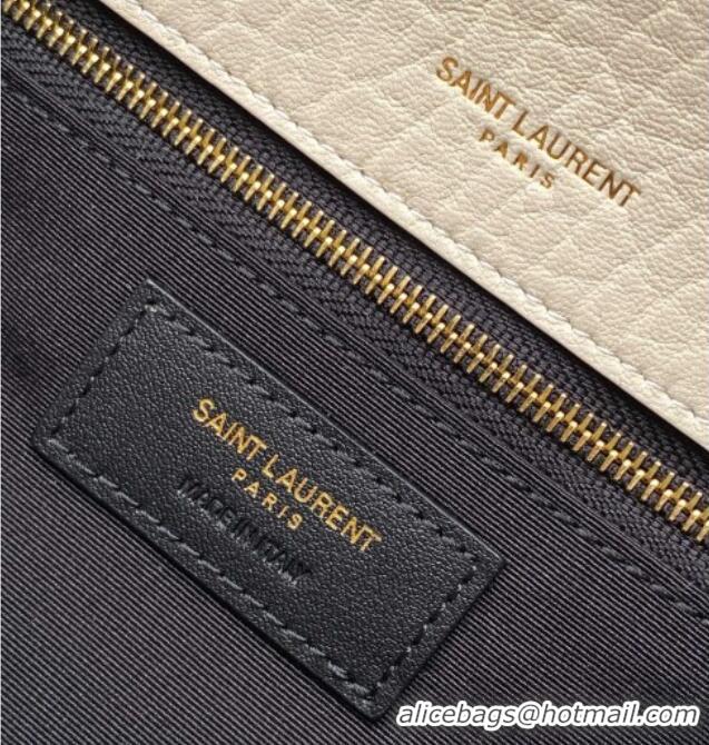 Famous Brand Saint Laurent Medium Niki Bag in Elephant-Grained Lambskin 633178 White 2025