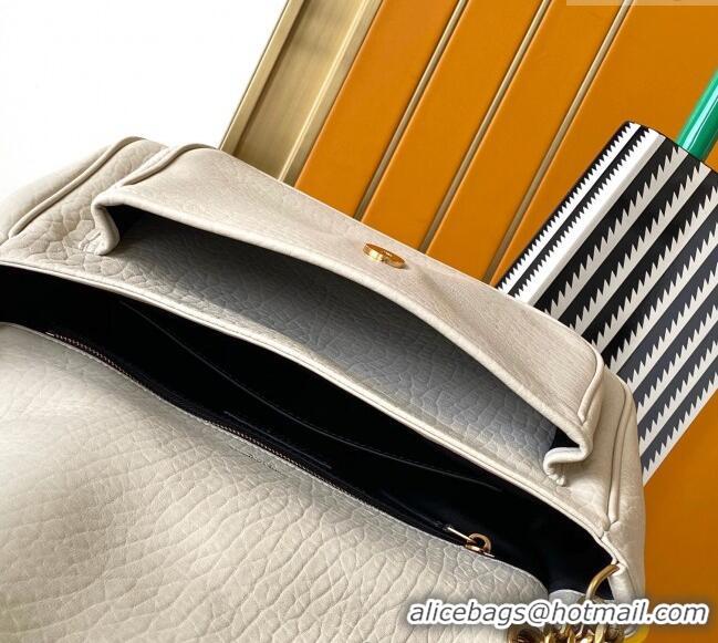 Famous Brand Saint Laurent Medium Niki Bag in Elephant-Grained Lambskin 633178 White 2025