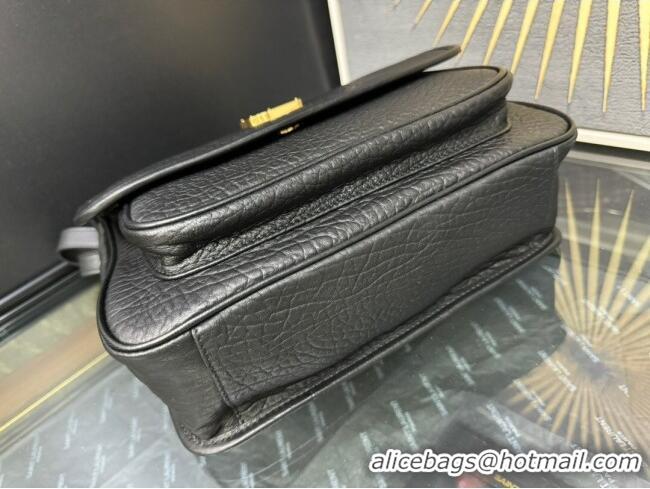 Low Cost Saint Laurent Medium Niki Bag in Elephant-Grained Lambskin 633178 Black/Gold 2025