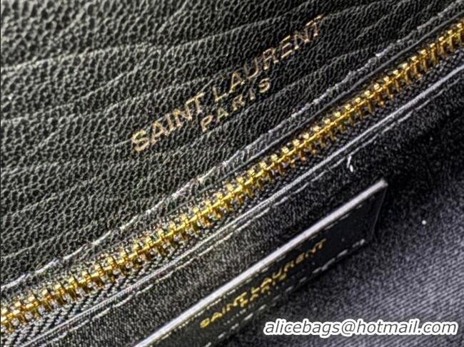 Low Cost Saint Laurent Medium Niki Bag in Elephant-Grained Lambskin 633178 Black/Gold 2025
