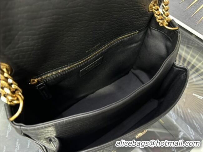 Low Cost Saint Laurent Medium Niki Bag in Elephant-Grained Lambskin 633178 Black/Gold 2025