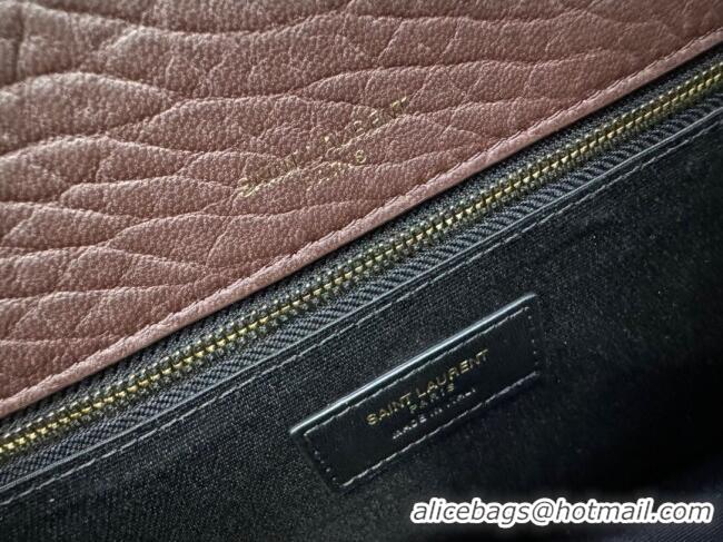 Unique Style Saint Laurent Medium Niki Bag in Elephant-Grained Lambskin 633178 Dark Brown 2025