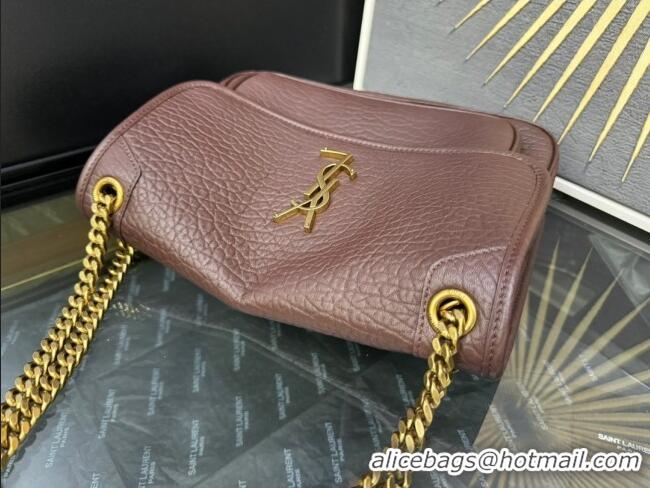 Unique Style Saint Laurent Medium Niki Bag in Elephant-Grained Lambskin 633178 Dark Brown 2025