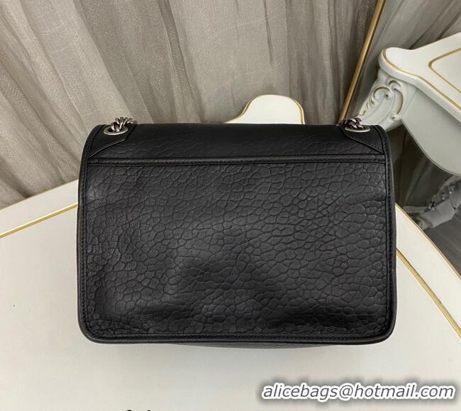 Best Price Saint Laurent Medium Niki Bag in Grained Lambskin 633178 Black/Silver 2025