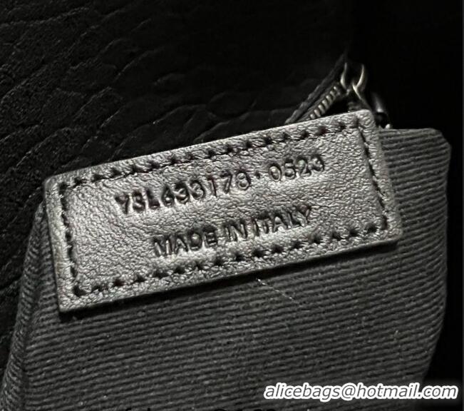 Best Price Saint Laurent Medium Niki Bag in Grained Lambskin 633178 Black/Silver 2025