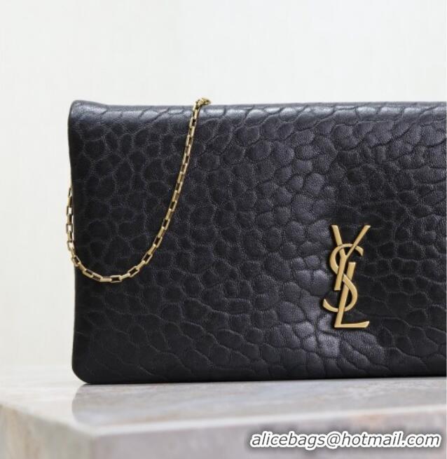 Reasonable Price Saint Laurent Calypso Mini Bag in Elephant-Grained Leather 801772 Black 2025