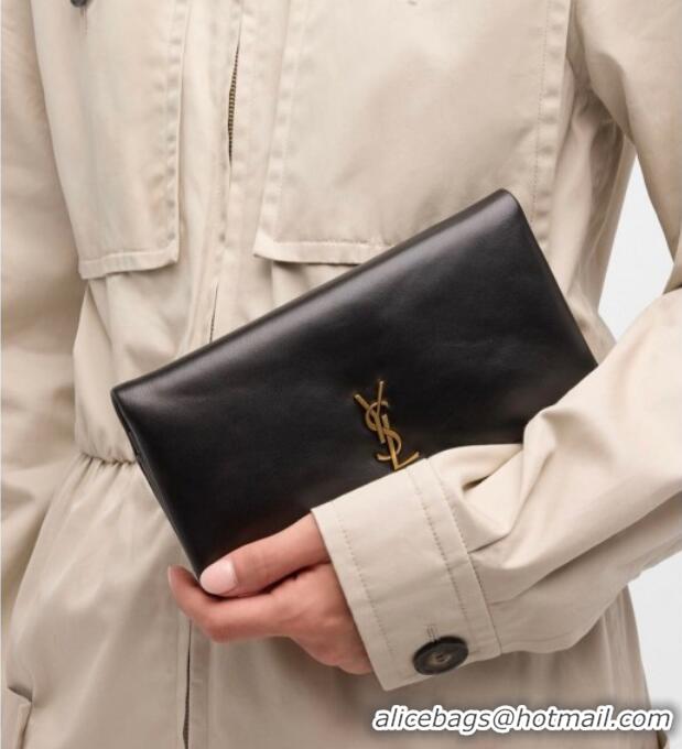 Reasonable Price Saint Laurent Calypso Mini Bag in Elephant-Grained Leather 801772 Black 2025