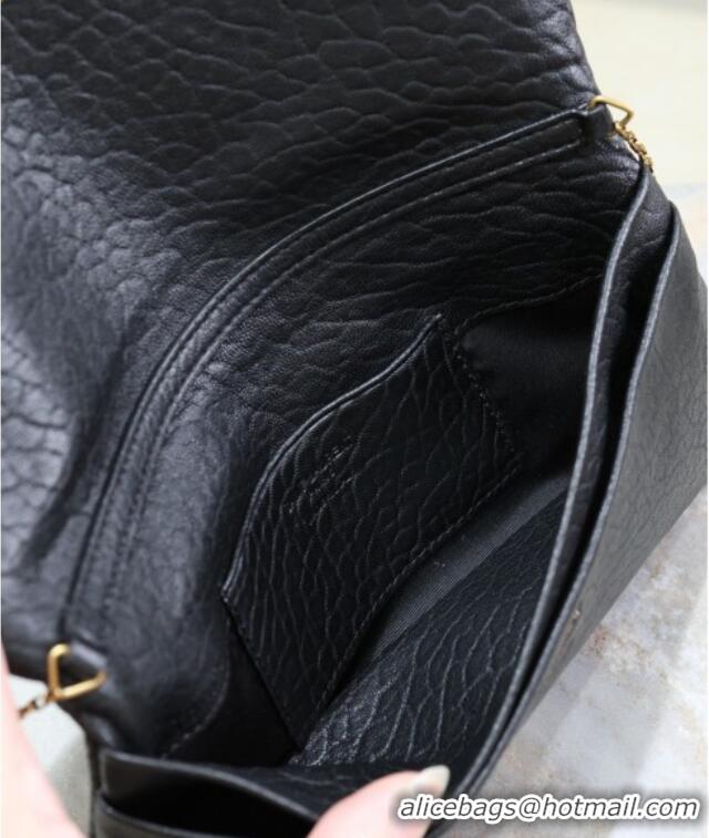 Reasonable Price Saint Laurent Calypso Mini Bag in Elephant-Grained Leather 801772 Black 2025