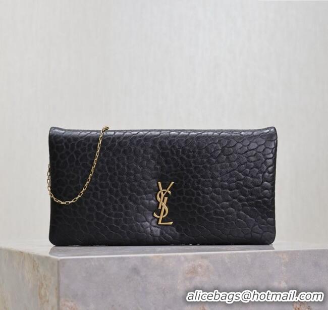 Reasonable Price Saint Laurent Calypso Mini Bag in Elephant-Grained Leather 801772 Black 2025