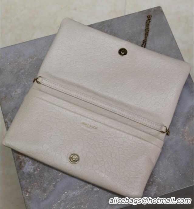 New Design Saint Laurent Calypso Mini Bag in Elephant-Grained Leather 801772 White 2025