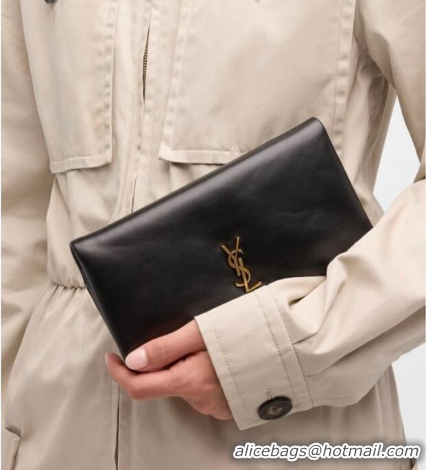 New Design Saint Laurent Calypso Mini Bag in Elephant-Grained Leather 801772 White 2025