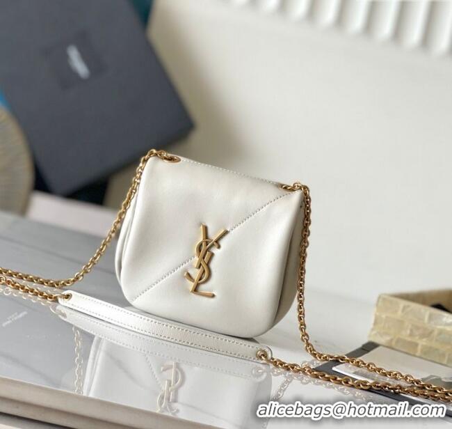 Free Shipping Discount Saint Laurent Jamie 4.3 Mini Chain Bag in Lambskin Leather 766756 White 2025
