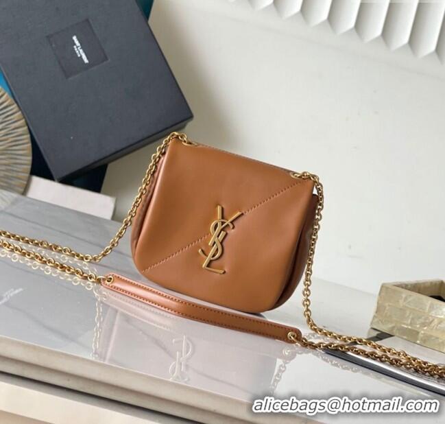 Low Price Saint Laurent Jamie 4.3 Mini Chain Bag in Lambskin Leather 766756 Brown 2025