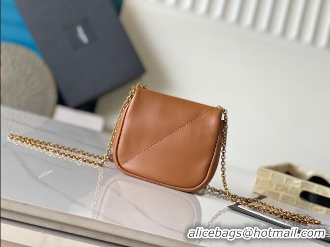 Low Price Saint Laurent Jamie 4.3 Mini Chain Bag in Lambskin Leather 766756 Brown 2025