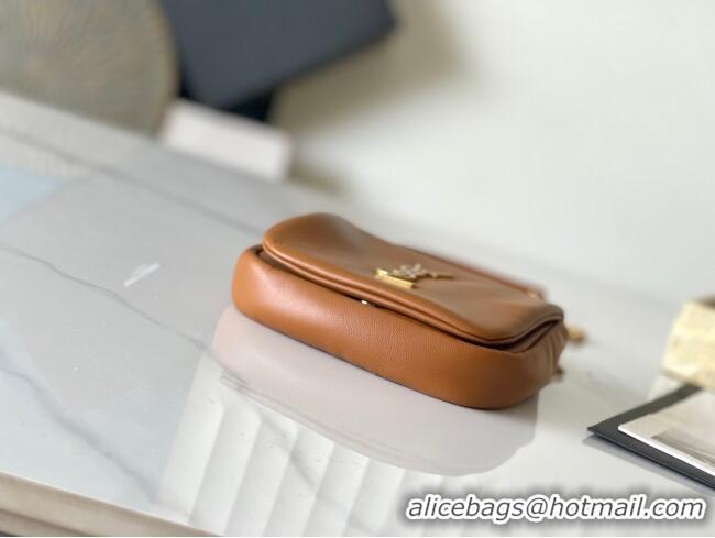 Low Price Saint Laurent Jamie 4.3 Mini Chain Bag in Lambskin Leather 766756 Brown 2025