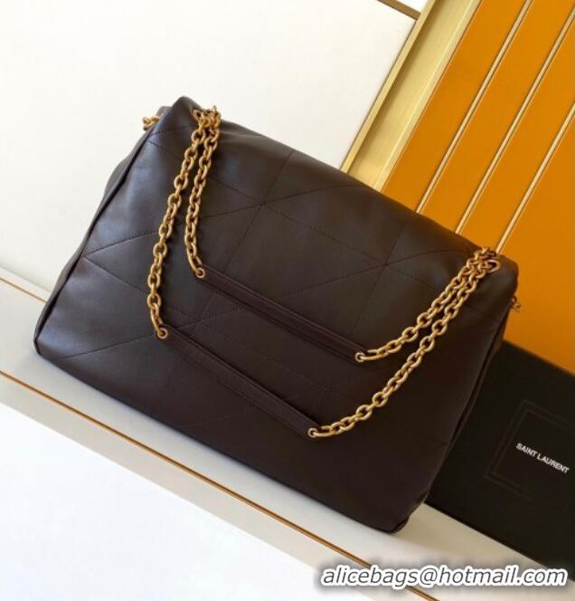 New Style Saint Laurent Jamie 4.3 Large Bag in Soft Lambskin 742431 Dark Brown 2025