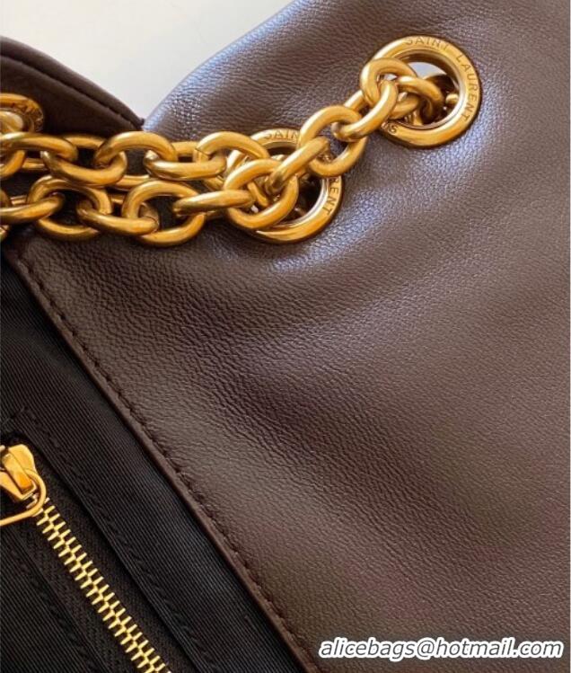 New Style Saint Laurent Jamie 4.3 Large Bag in Soft Lambskin 742431 Dark Brown 2025