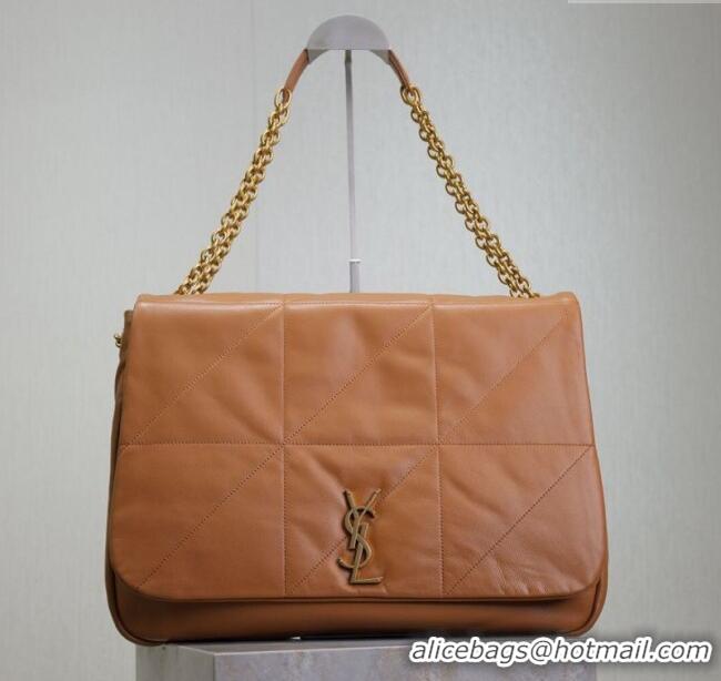 Luxury Discount Saint Laurent Jamie 4.3 Large Bag in Soft Lambskin 742431 Brown Caramel 2025