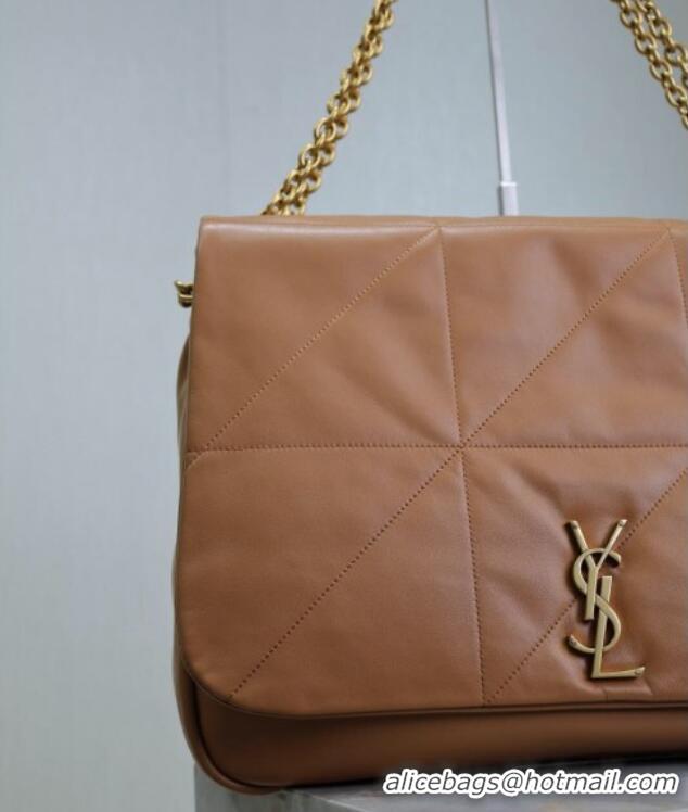 Luxury Discount Saint Laurent Jamie 4.3 Large Bag in Soft Lambskin 742431 Brown Caramel 2025
