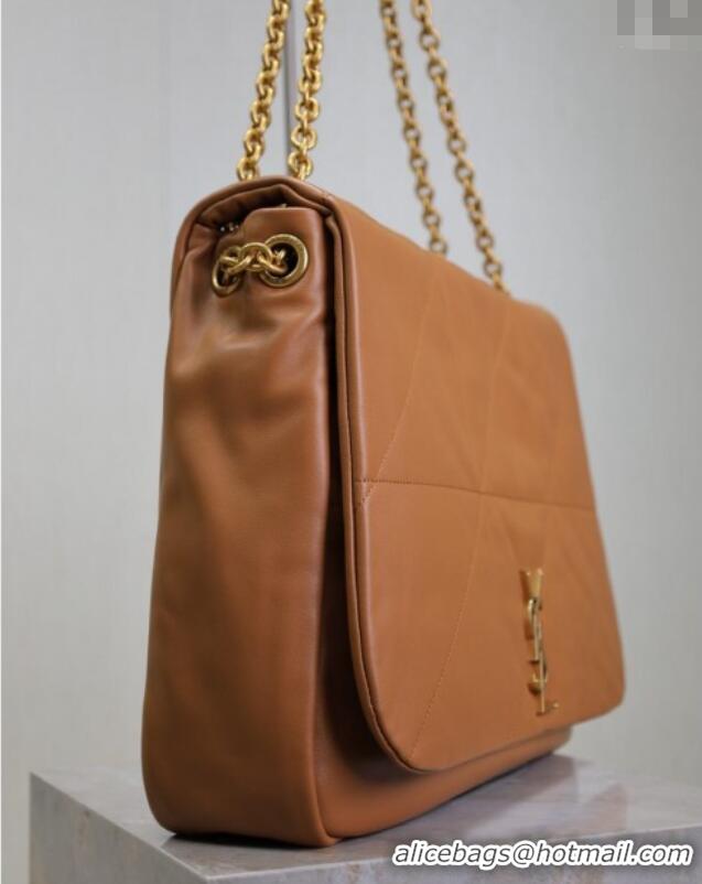 Luxury Discount Saint Laurent Jamie 4.3 Large Bag in Soft Lambskin 742431 Brown Caramel 2025