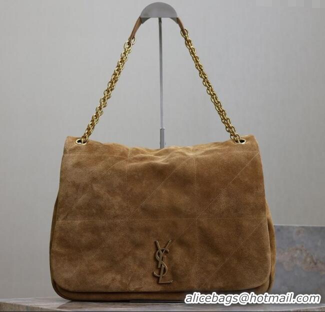 Buy Fashionable Saint Laurent Jamie 4.3 Large Bag in Suede 742431 Clay Brown 2025