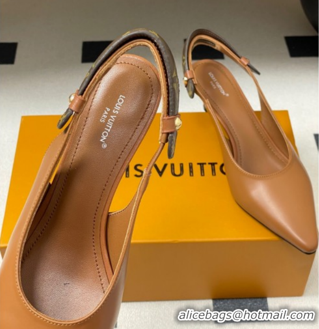 Stylish Louis Vuitton Legacy Slingback Pumps 6cm in Leather Brown 1AHOCI 1022138