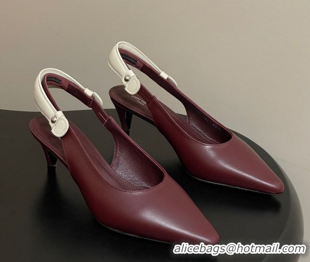 Sumptuous Louis Vuitton Legacy Slingback Pumps 6cm in Leather Burgundy 1AHOCI 022139