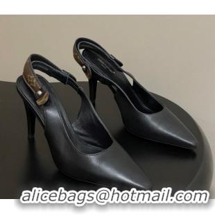 Perfect Louis Vuitton Legacy Slingback Pumps 9cm in Leather Black 1AHOCI 1022140