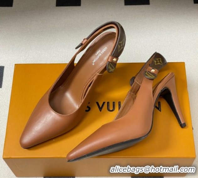 Good Looking Louis Vuitton Legacy Slingback Pumps 9cm in Leather Brown 2025 1AHOCI 1022141