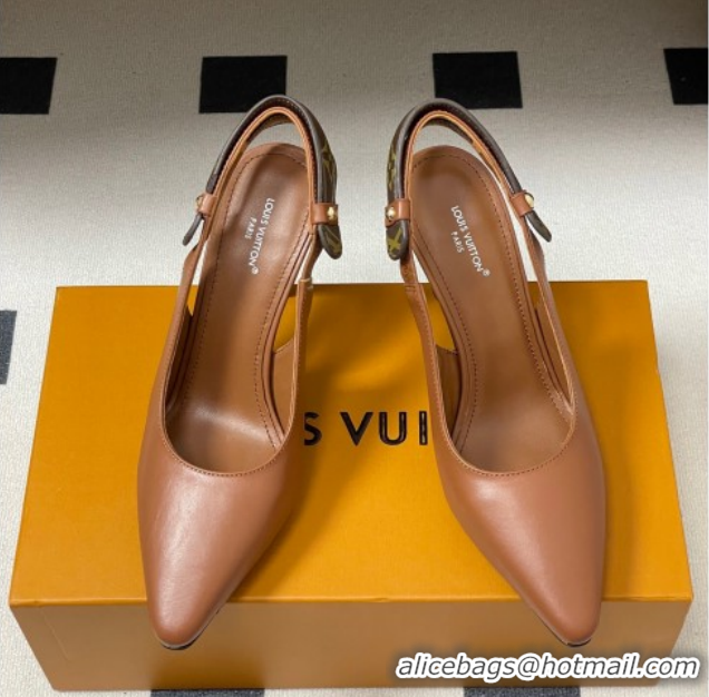 Good Looking Louis Vuitton Legacy Slingback Pumps 9cm in Leather Brown 2025 1AHOCI 1022141