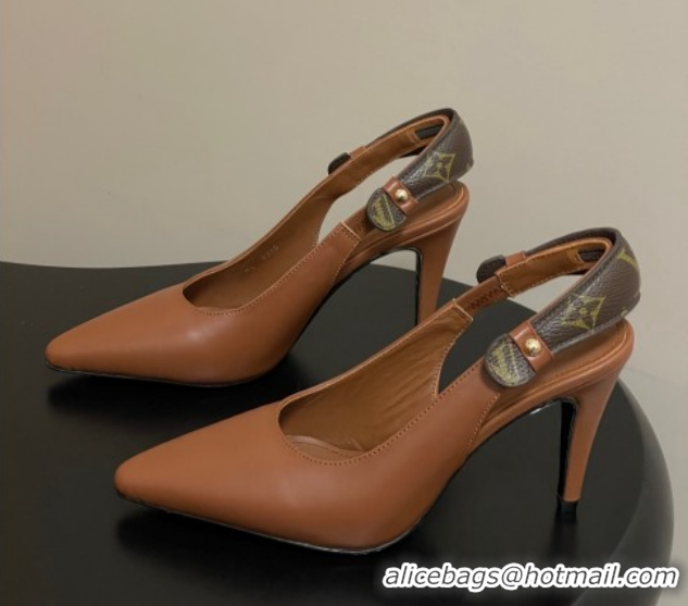 Good Looking Louis Vuitton Legacy Slingback Pumps 9cm in Leather Brown 2025 1AHOCI 1022141