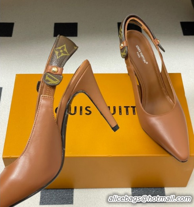 Good Looking Louis Vuitton Legacy Slingback Pumps 9cm in Leather Brown 2025 1AHOCI 1022141