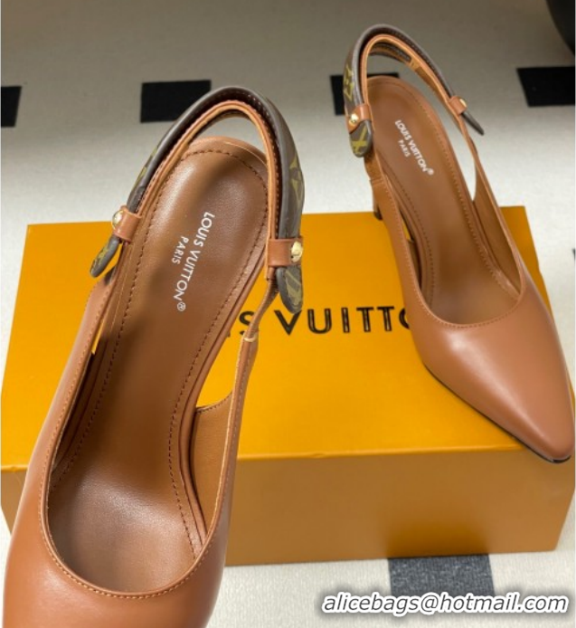 Good Looking Louis Vuitton Legacy Slingback Pumps 9cm in Leather Brown 2025 1AHOCI 1022141