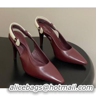 Good Quality Louis Vuitton Legacy Slingback Pumps 9cm in Leather Burgundy 1AHOCI 1022142