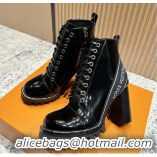 Top Grade Louis Vuitton Star Trail Ankle Boots 9cm in Shiny Caflskin LV111820 Black 5111820