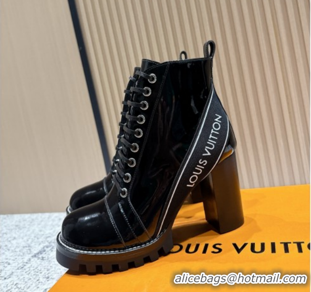 Top Grade Louis Vuitton Star Trail Ankle Boots 9cm in Shiny Caflskin LV111820 Black 5111820